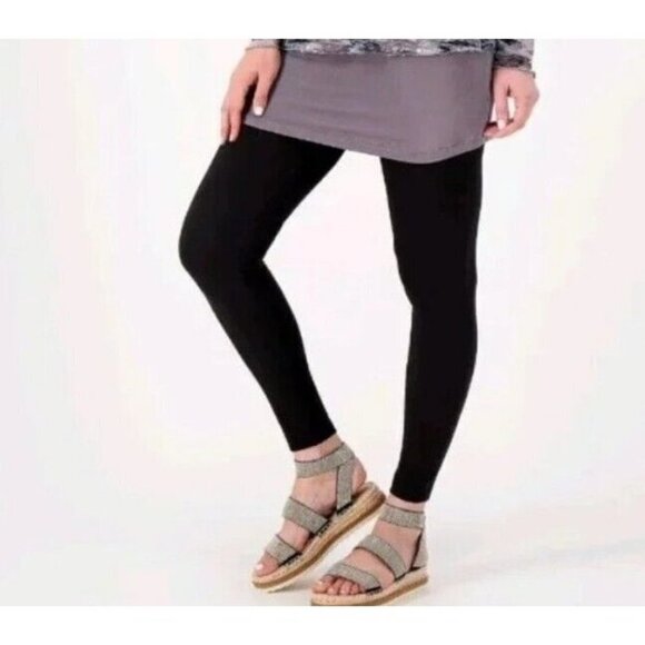 L0G0 Lavers by Lori Goldstein Regular Knit Pull-On Ankle Leggi Black X-Small - Picture 1 of 1